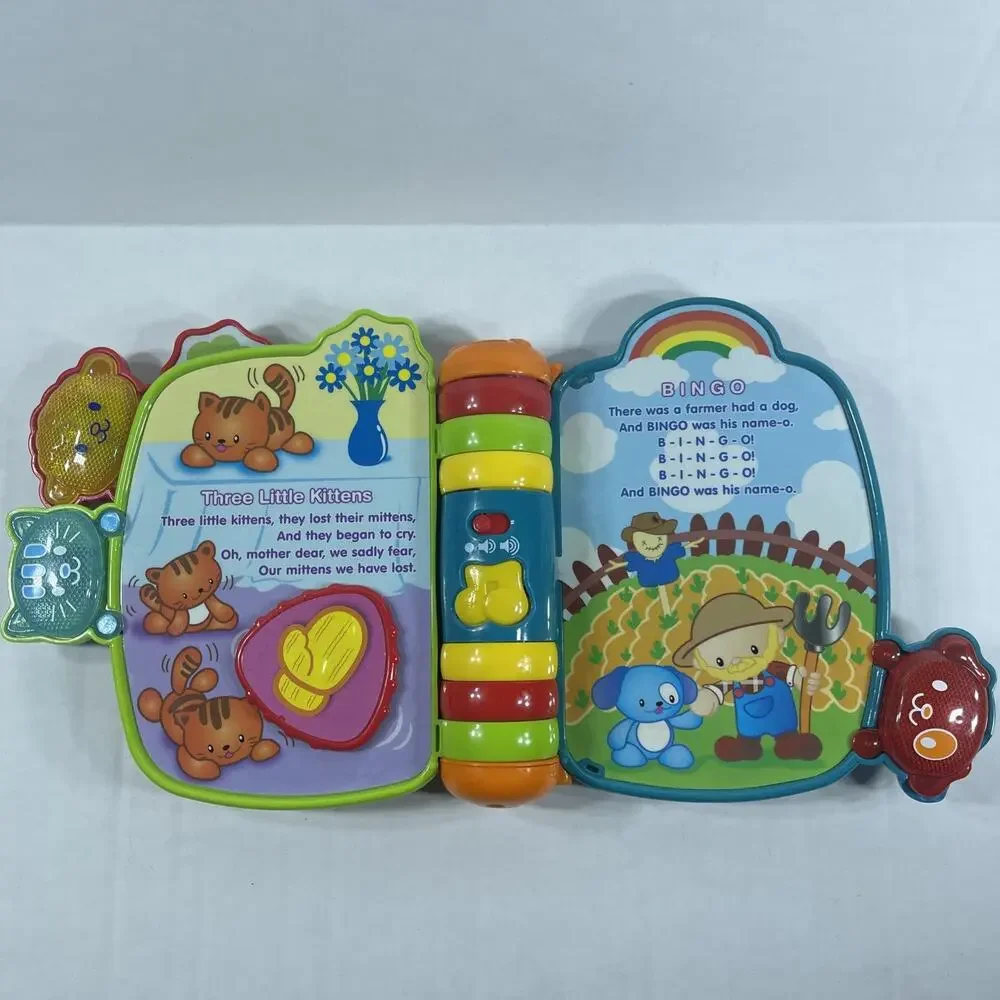 VTech Rhyme and Discover‎ Story Book Lights & Sound with Batteries TESTED Works!